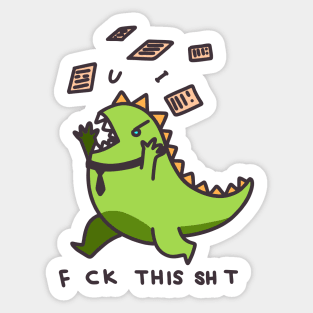 Day Job Dinosaur Sticker